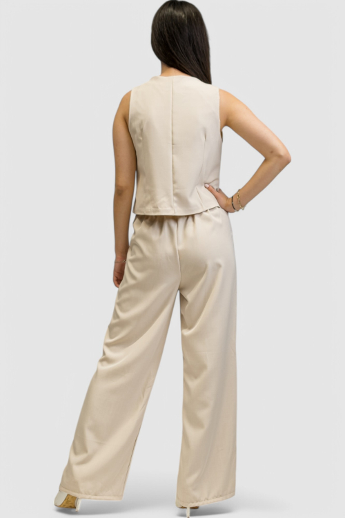 Žensko bež odijelo sa prslukom Chantal