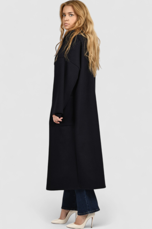 Ženski tamno plavi dugi kaput Madison