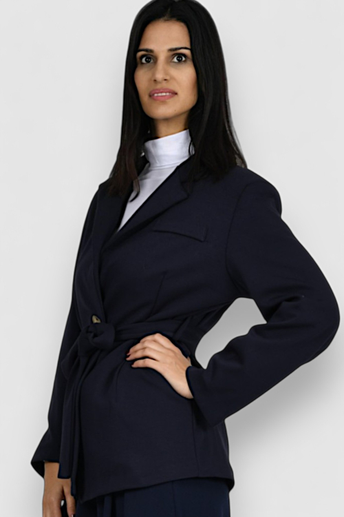 Ženski plavi dugi sako Fay