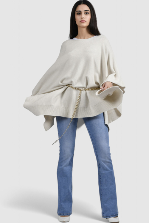 Ženski bijeli poncho Natasha