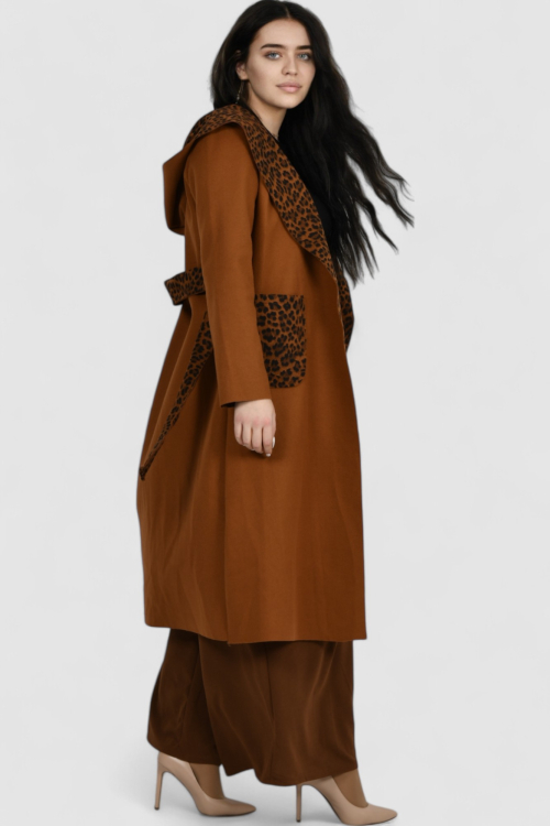 Ženski dugi kaput Paris Marron