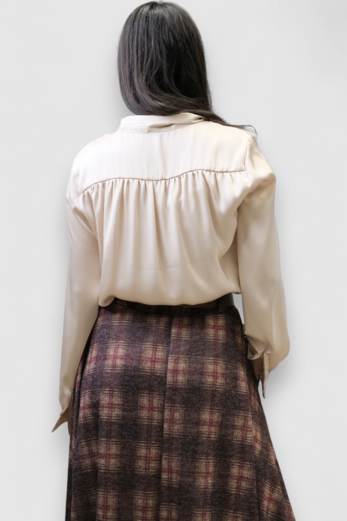 Suknja karirana bordo suknja A kroja Lunaire