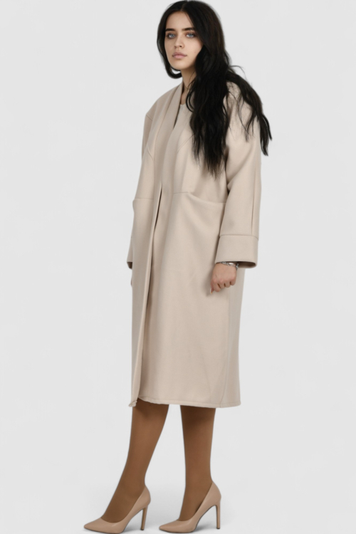 Ženski bež dugi kaput Carly