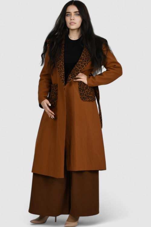 Ženski dugi kaput Paris Marron