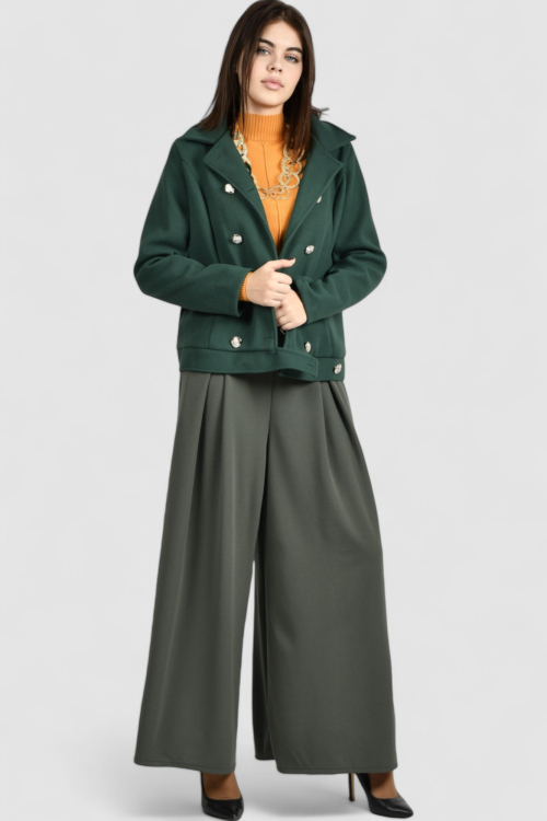 Ženski zeleni kratki kaput Billie