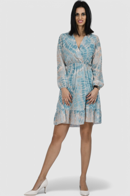 Ženska plava elegantna kratka haljina Liesel