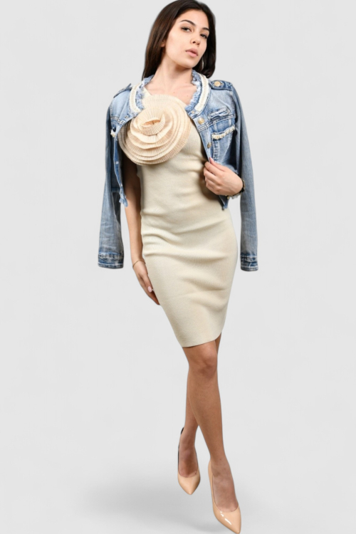 Ženska bež svakodnevna haljina Felice