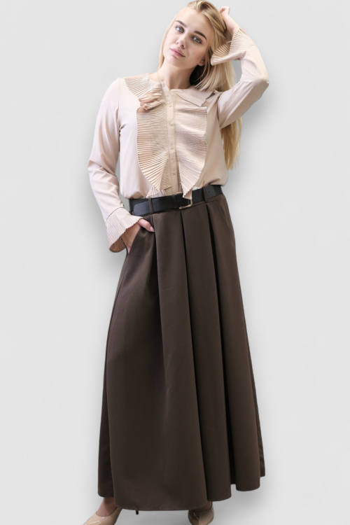 Ženske tamno smeđe  suknja hlače Cicely