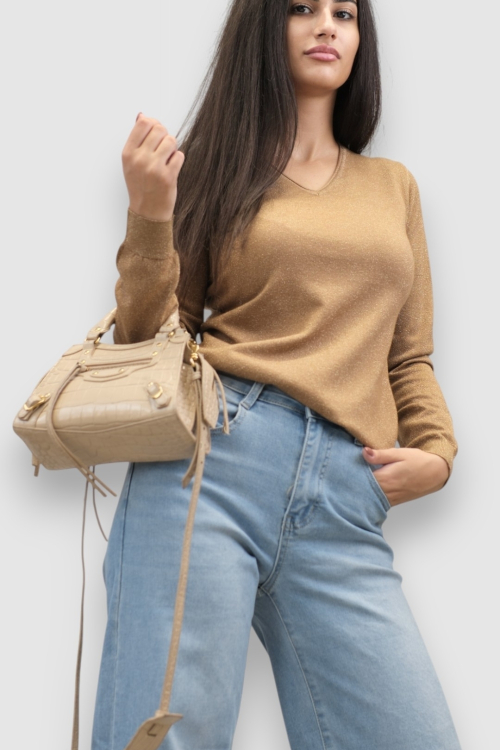 Ženski camel lagani džemper Amalia