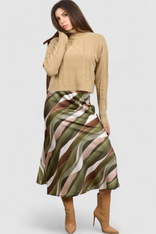 Ženska zelena midi suknja Amayena