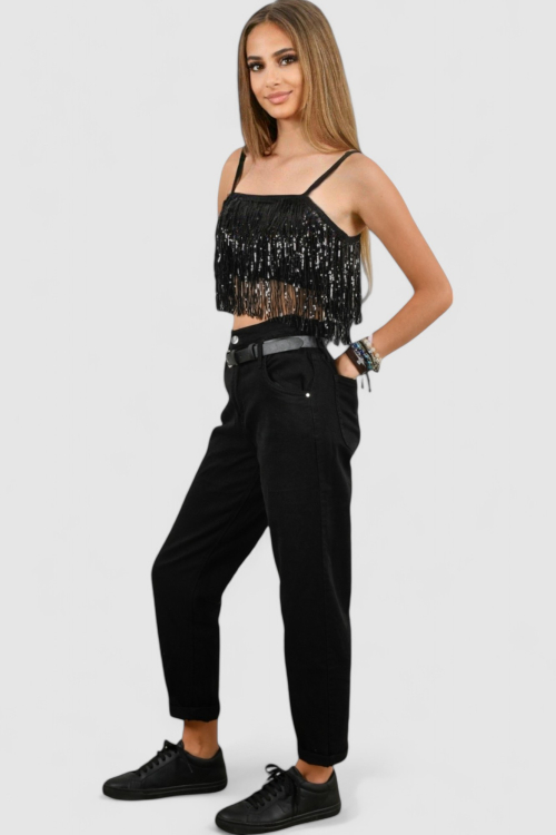 Ženski crni party top Eve