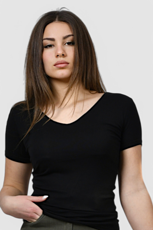 Ženska crna majica kratki rukav Dani