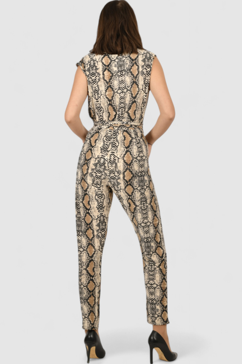 Ženski elegantni kombinezon zmijski uzorak Frankie