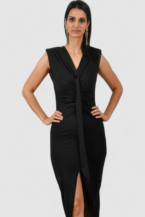 Ženska crna večernja haljina Lettie