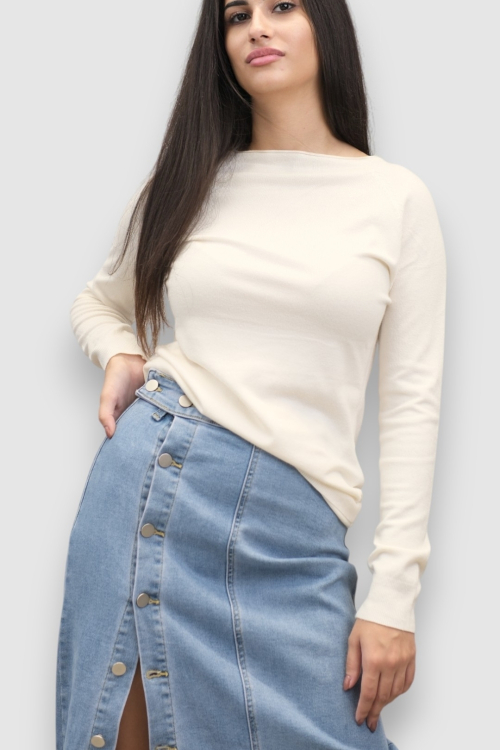 Ženski bijeli lagani džemper Hannah