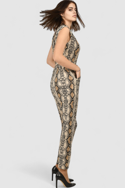 Ženski elegantni kombinezon zmijski uzorak Frankie