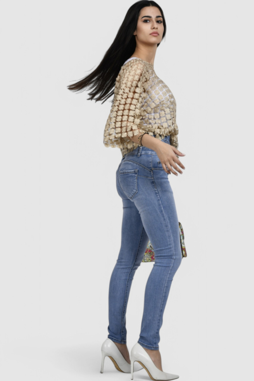 Ženski zlatni party top Elodiie