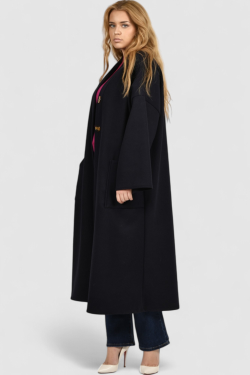 Ženski tamno plavi dugi kaput Madison