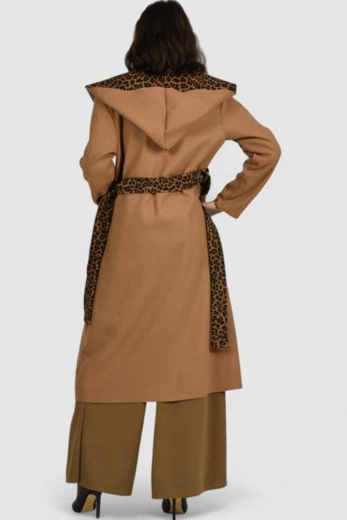 Ženski smeđi dugi kaput Paris