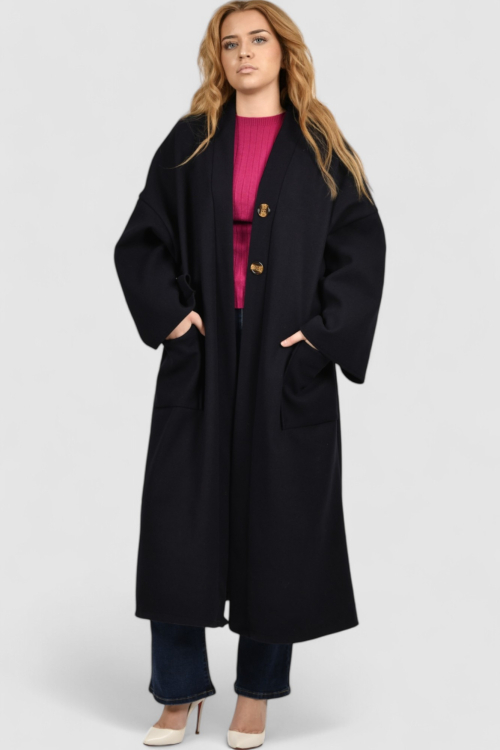 Ženski tamno plavi dugi kaput Madison