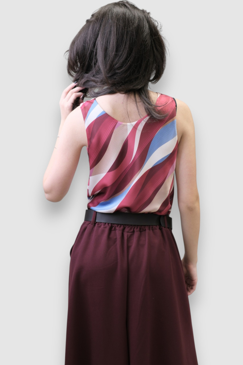 Ženske bordo suknja hlače Cicely s  remenom