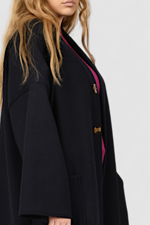 Ženski tamno plavi dugi kaput Madison