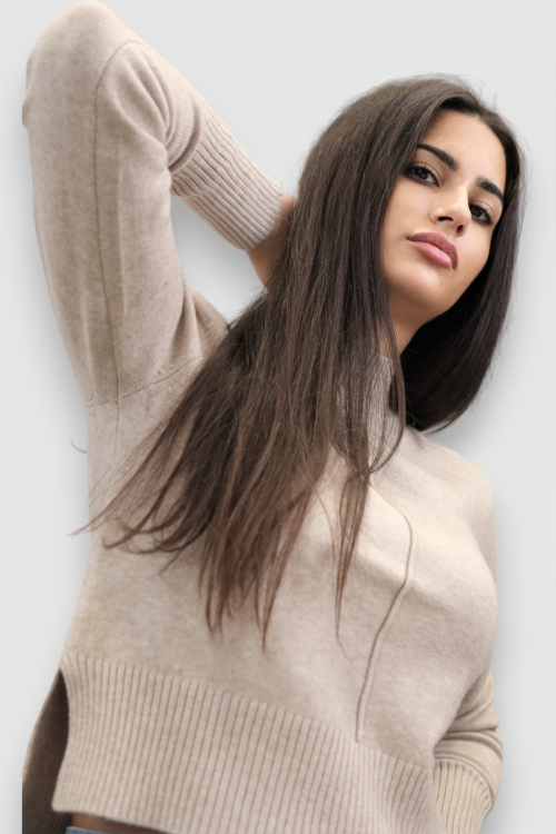Ženski bež lagani džemper Madeline