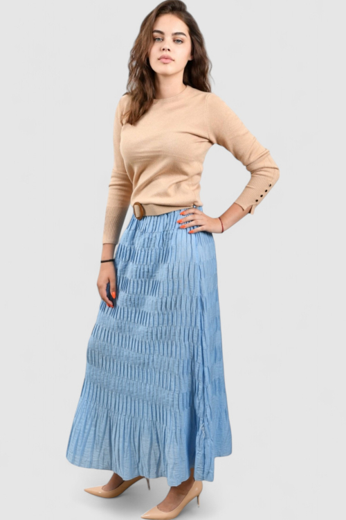 Ženska plava plisirana suknja Briell