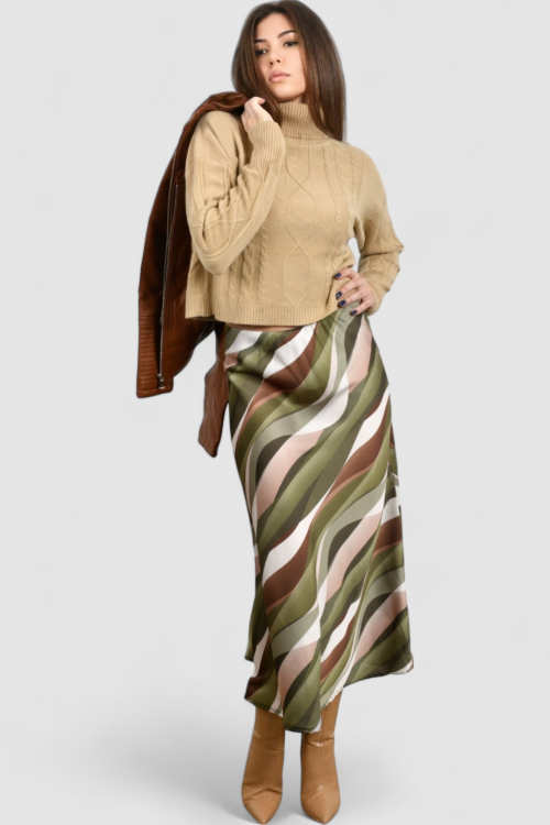 Ženska zelena midi suknja Amayena