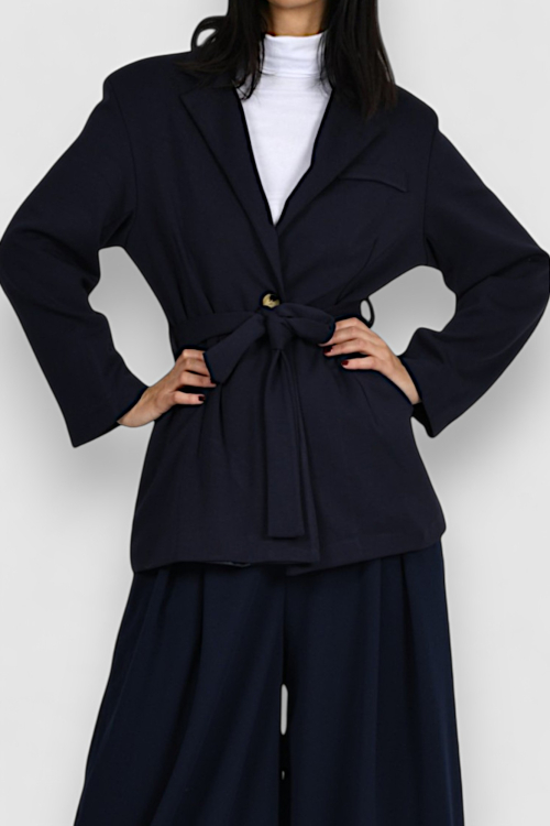 Ženski plavi dugi sako Fay