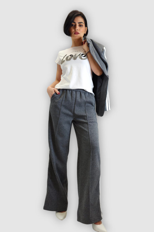 Žensko sivo moderno odijelo sa trakama Caprice