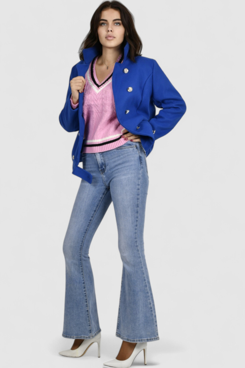 Ženski kraljevsko plavi kratki kaput Billie