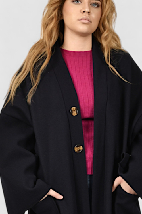 Ženski tamno plavi dugi kaput Madison