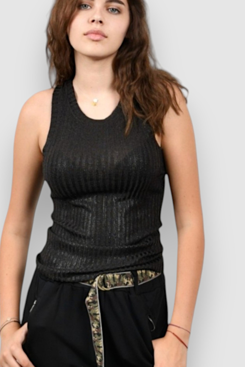 Ženska crna majica bez rukava Selena