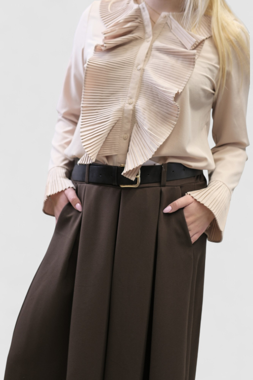 Ženske tamno smeđe  suknja hlače Cicely