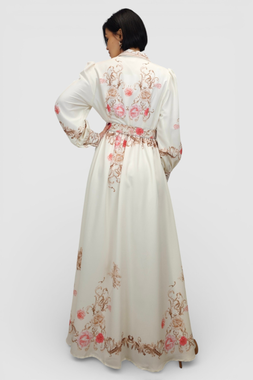 Bež elegantna haljina Monica u francuskom vintage stilu
