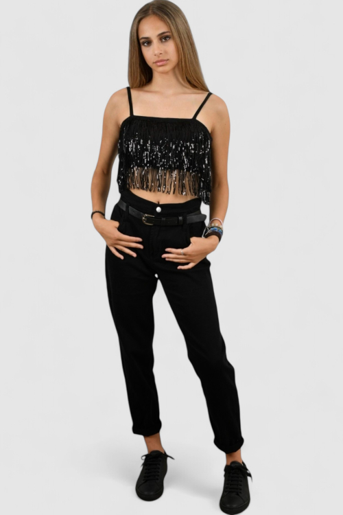 Ženski crni party top Eve