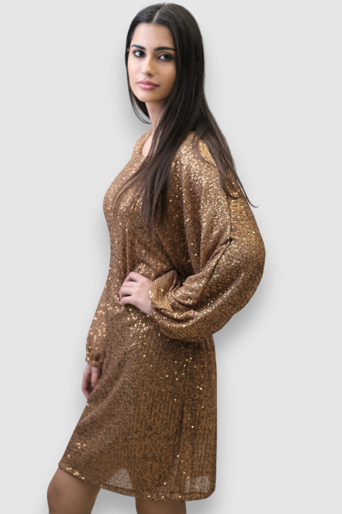 Ženska zlatna večernja haljina Finley