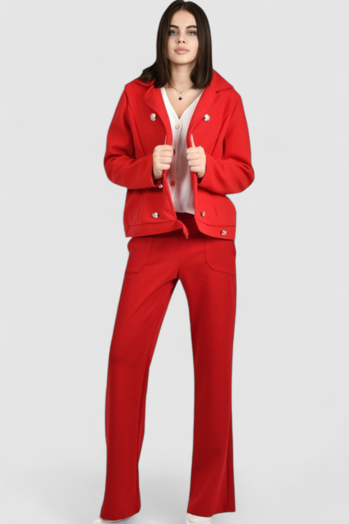 Ženski crveni kratki kaput Billie