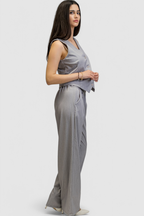 Žensko sivo odijelo sa prslukom Chantal