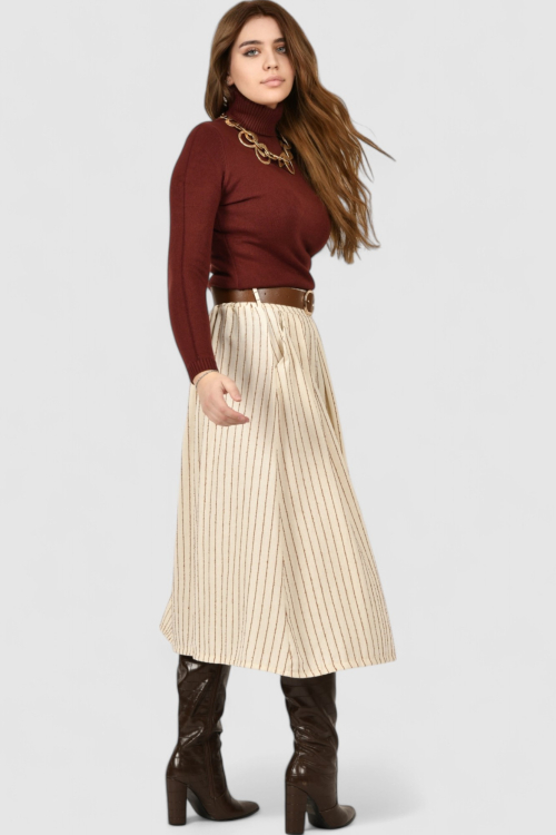 Ženska bež midi suknja Leta