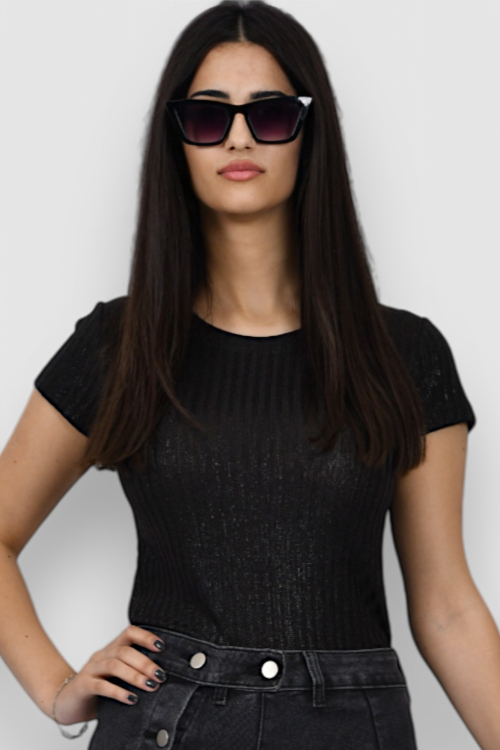 Ženska crna majica kratki rukav Gia