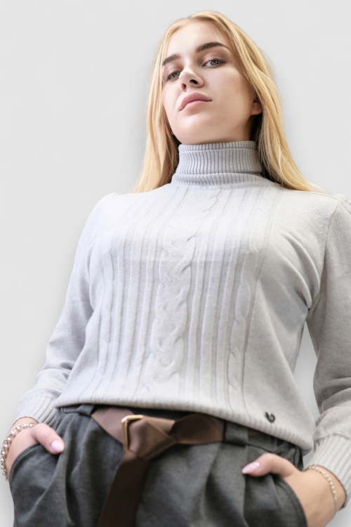 Ženski sivi topliji džemper Maelle