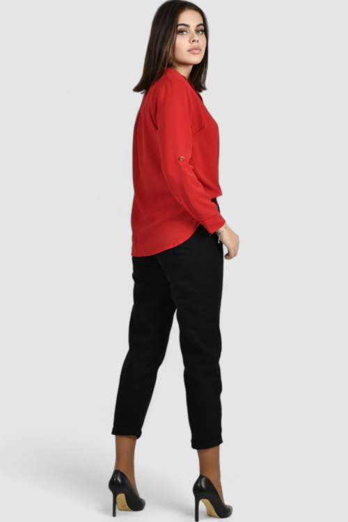 Ženska crvena elegantna košulja Blakely