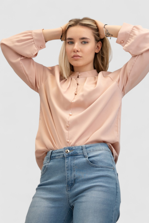 Ženska roza elegantna košulja Lainey
