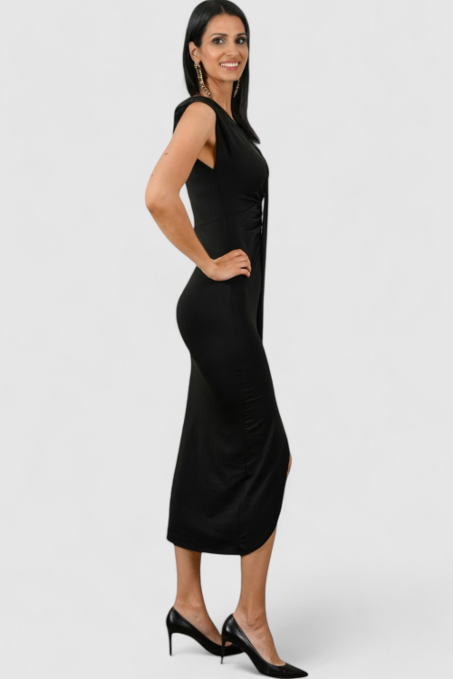 Ženska crna večernja haljina Lettie