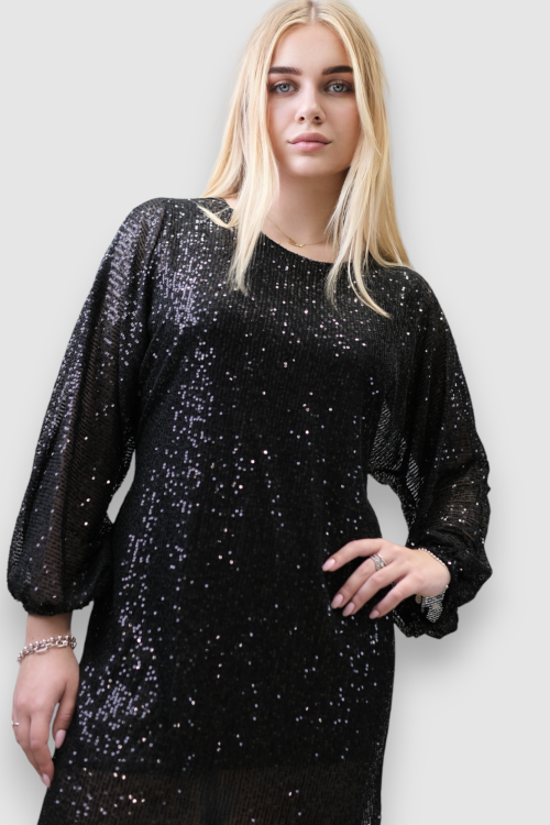 Ženska crna  večernja haljina Finley