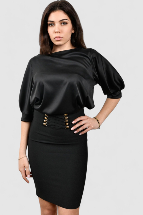 Ženska crna elegantna bluza Cecilia