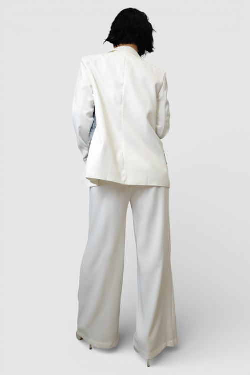 Ženski bijeli stilizirani set sako i hlače Bethany