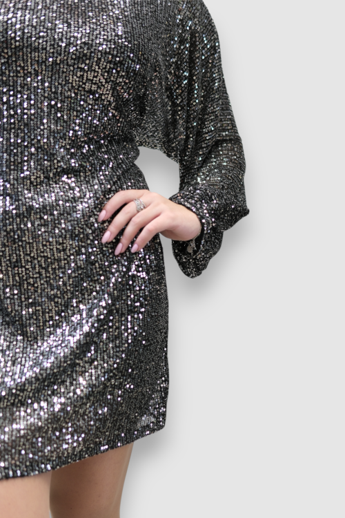 Ženska srebrna večernja haljina Finley